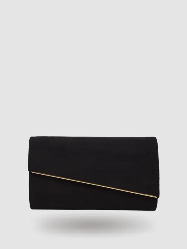 Geometric Flapover Clutch sold by Suzy Shier