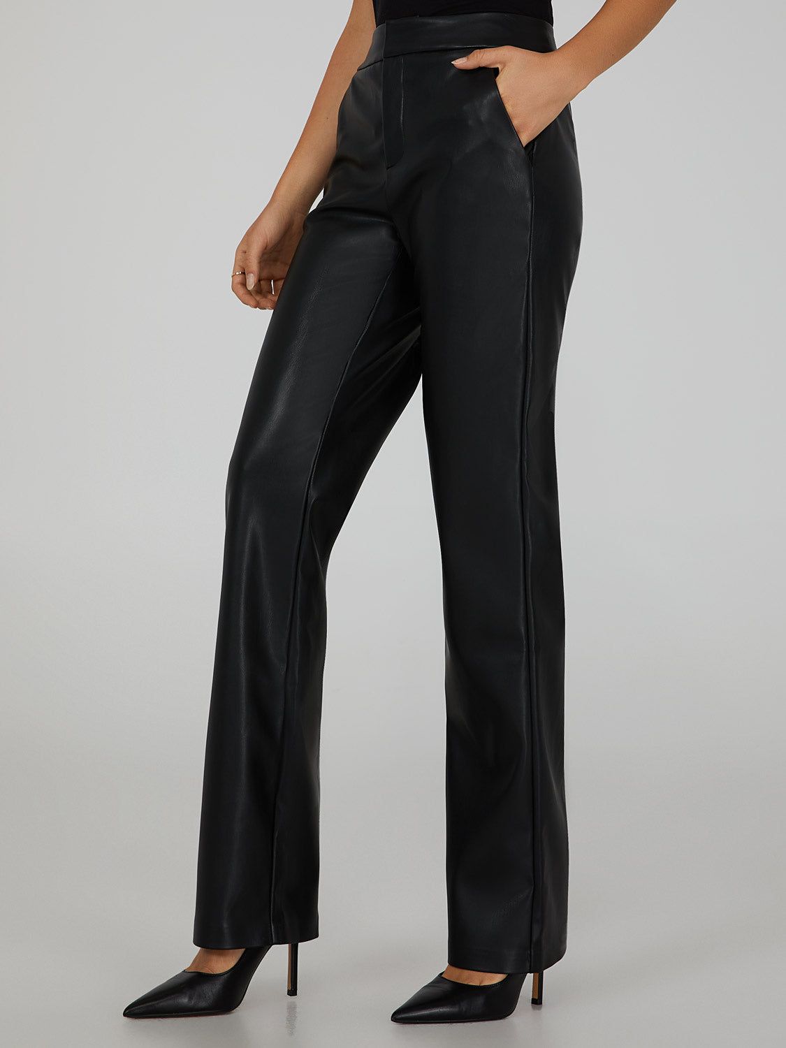 Wide Leg Faux Leather Pants sold by Suzy Shier product image thumbnail 3