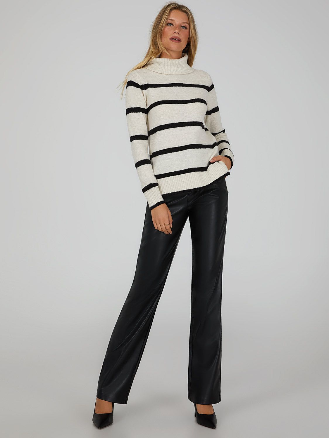 Wide Leg Faux Leather Pants sold by Suzy Shier