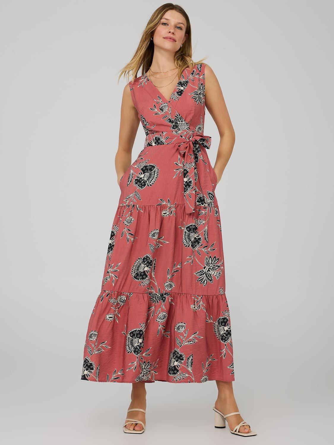 Printed Crinkle 2-Tier Maxi Dress sold by Suzy Shier product image thumbnail 2