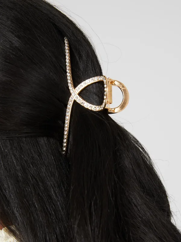 Gold Rhinestone Claw Clip sold by Suzy Shier