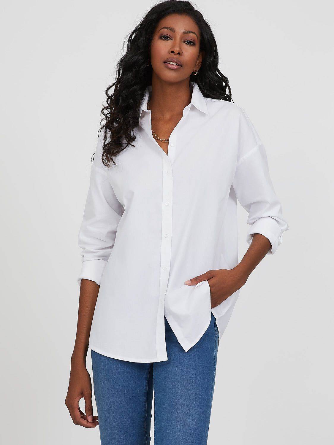 Oversized Button-Down Shirt sold by Suzy Shier
