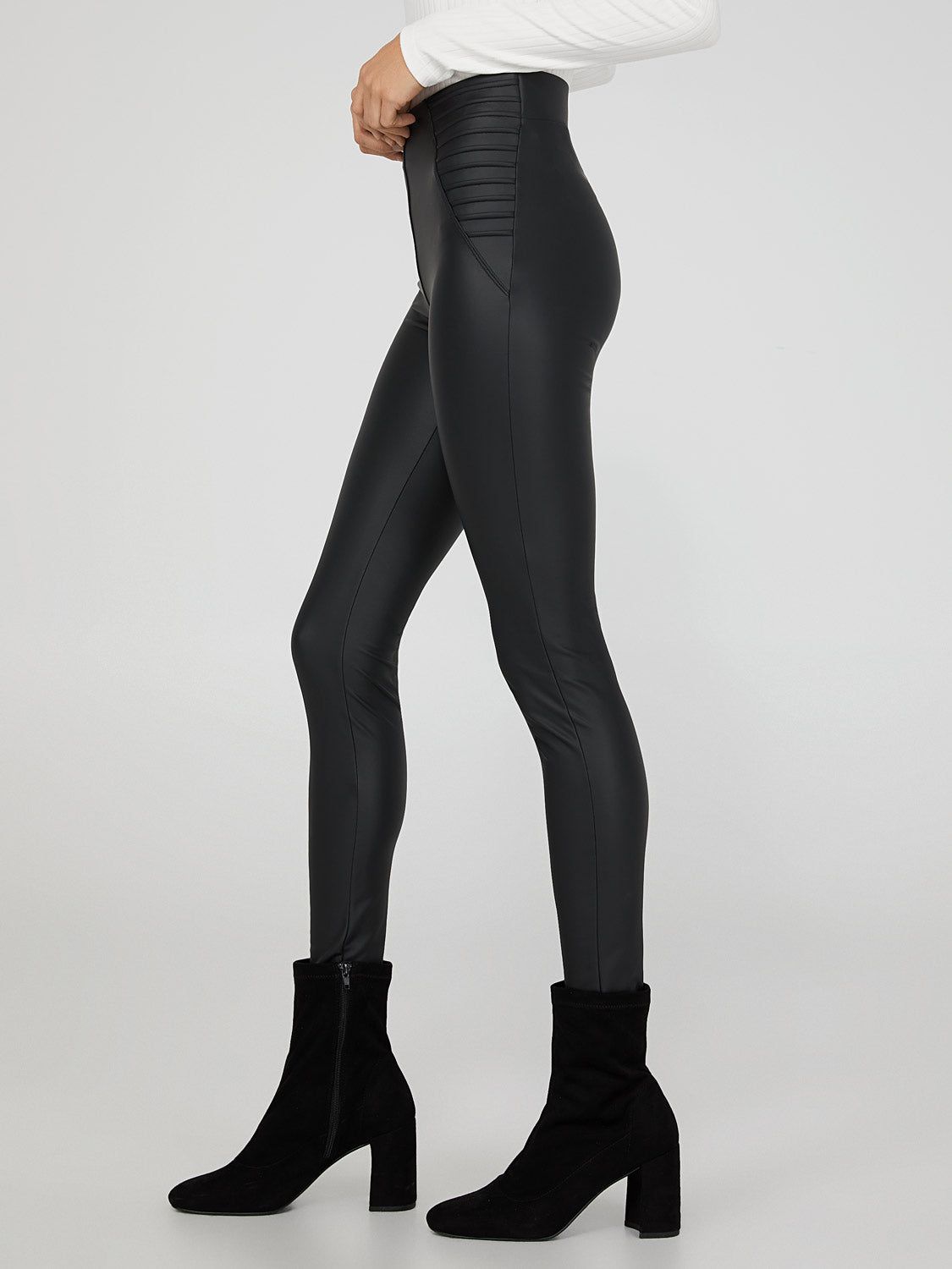 Side Pintuck High Waisted Leggings sold by Suzy Shier product image thumbnail 3