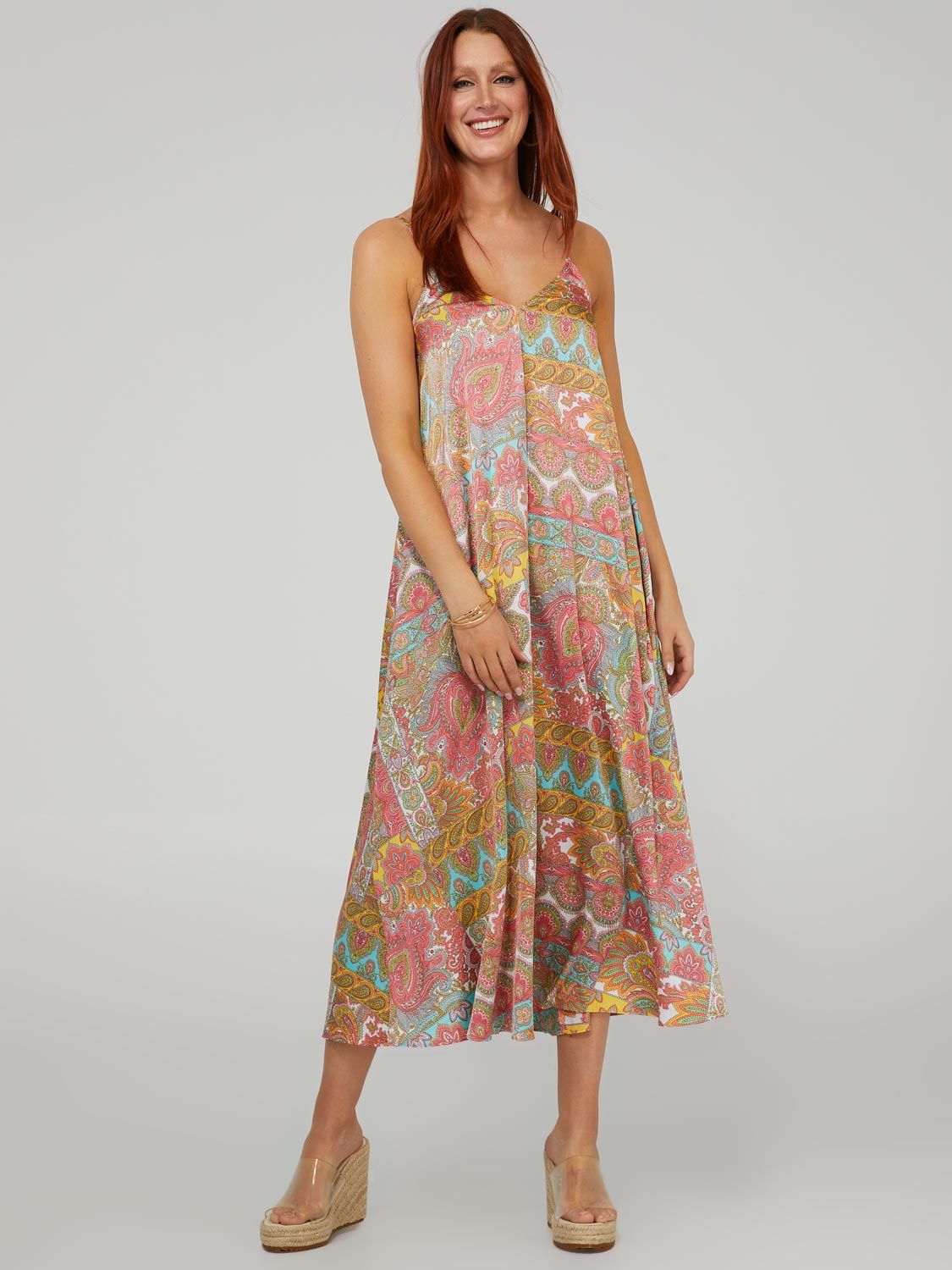 Paisley Print Satin V-Neck Maxi Dress sold by Suzy Shier product image thumbnail 2