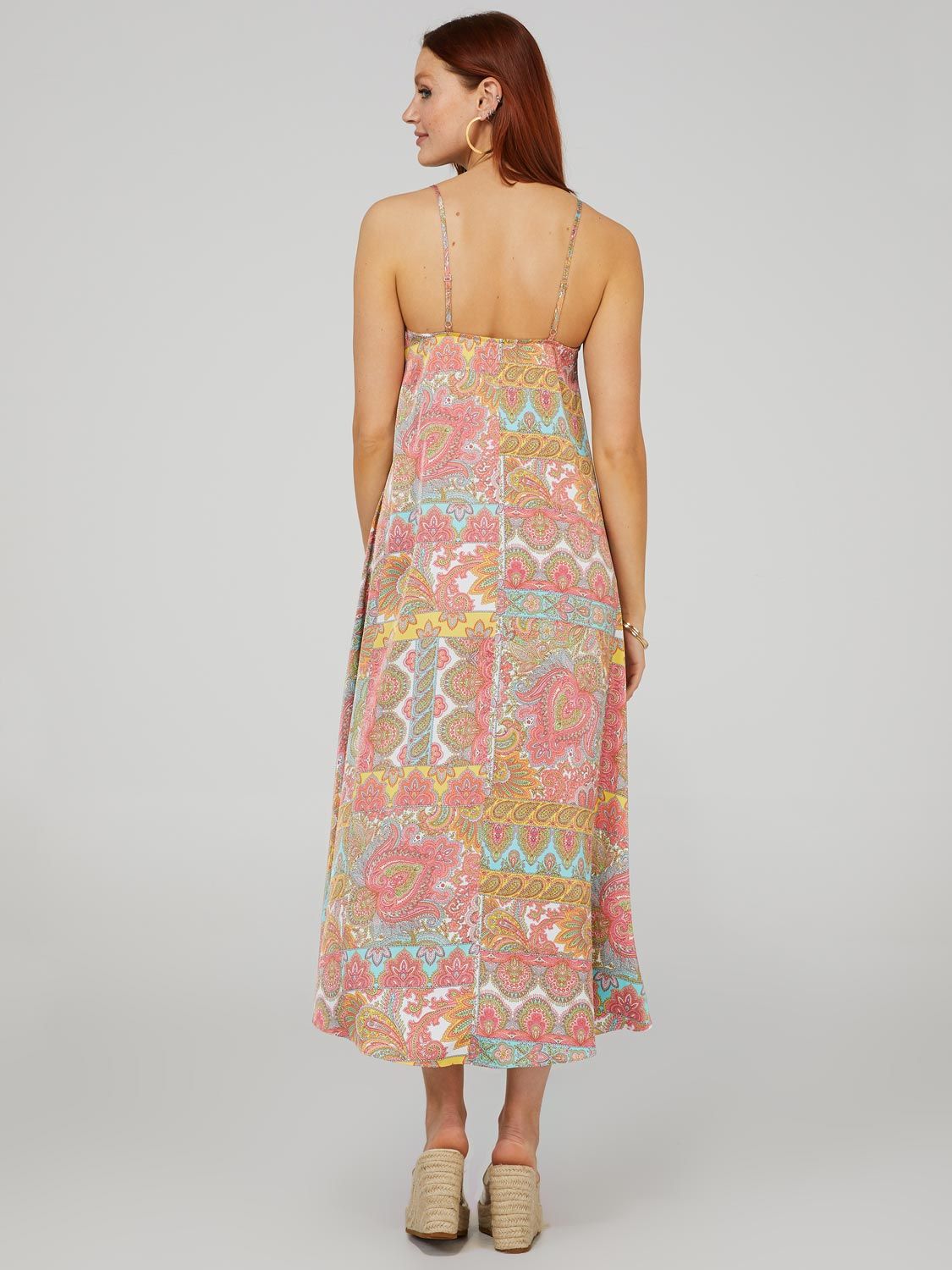 Paisley Print Satin V-Neck Maxi Dress sold by Suzy Shier product image thumbnail 6