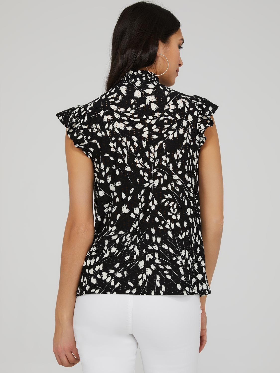 Printed Eyelet Mock Neck Top sold by Suzy Shier product image thumbnail 5