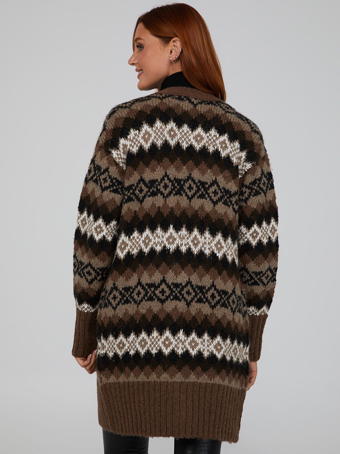 Contrast Wool-Feel Cardigan sold by Suzy Shier product image thumbnail 4