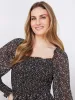Printed Smocked Square Neck Chiffon Dress sold by Suzy Shier
