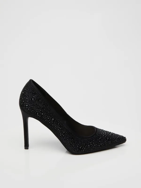 Pointed Toe Jewelled High Heel Pump sold by Suzy Shier