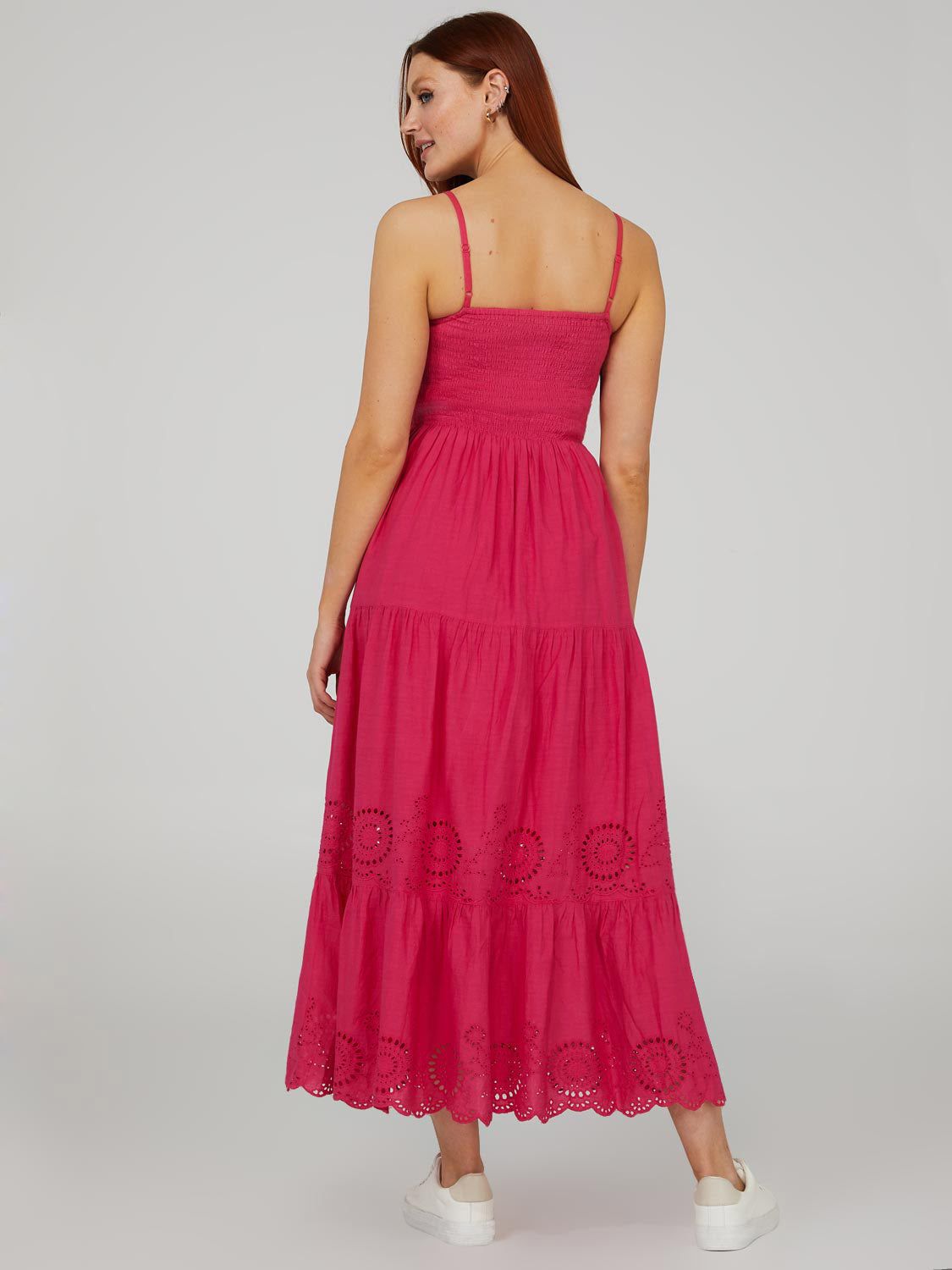 Smocked 3-Tier Maxi Dress With Eyelet Detail sold by Suzy Shier product image thumbnail 10