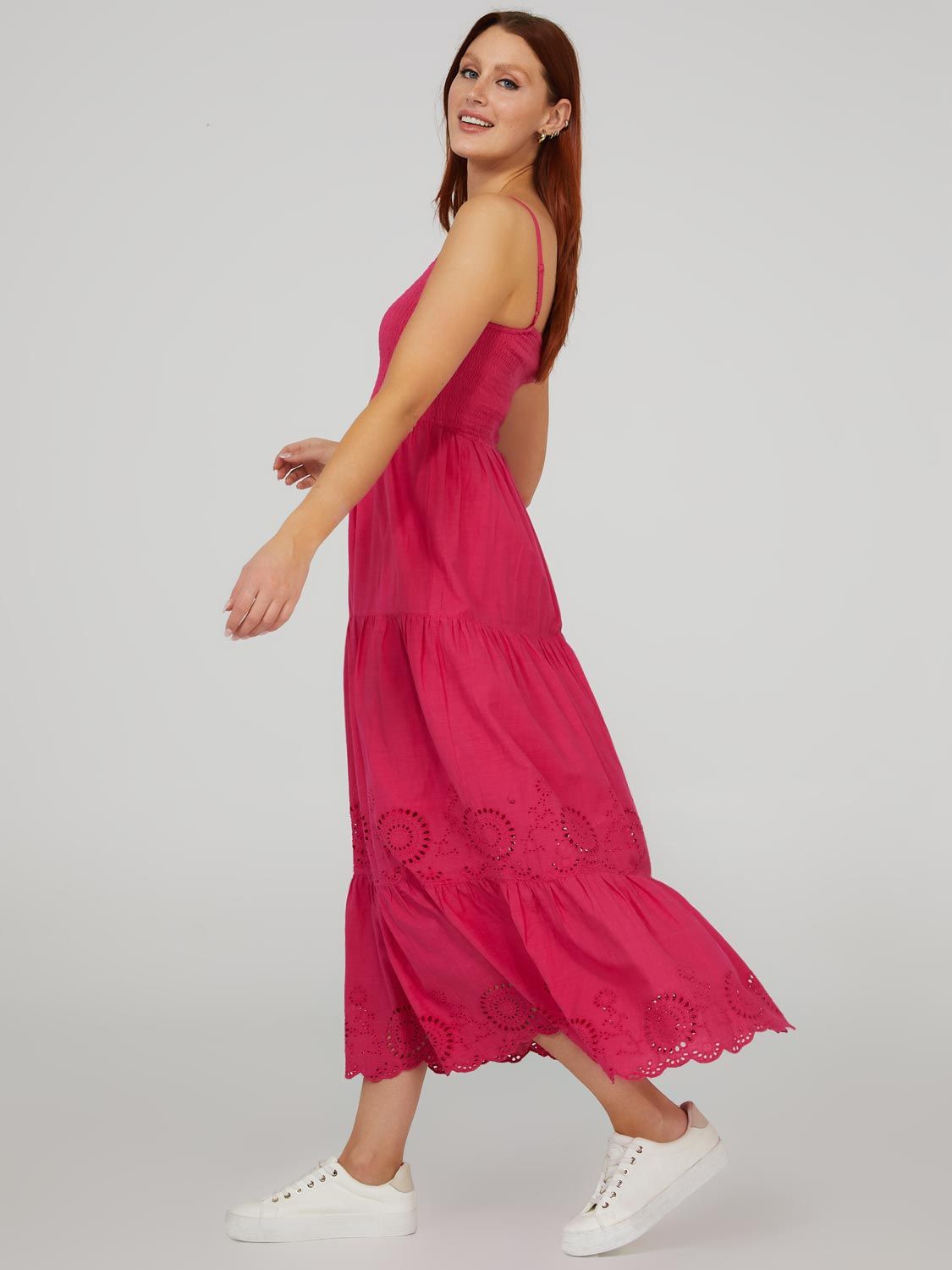 Smocked 3-Tier Maxi Dress With Eyelet Detail sold by Suzy Shier product image thumbnail 9