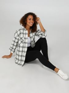 Plaid Button-Down Shacket sold by Suzy Shier