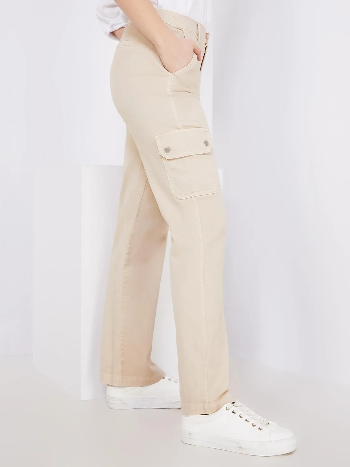 Straight Leg Twill Cargo Pants sold by Suzy Shier product image thumbnail 3