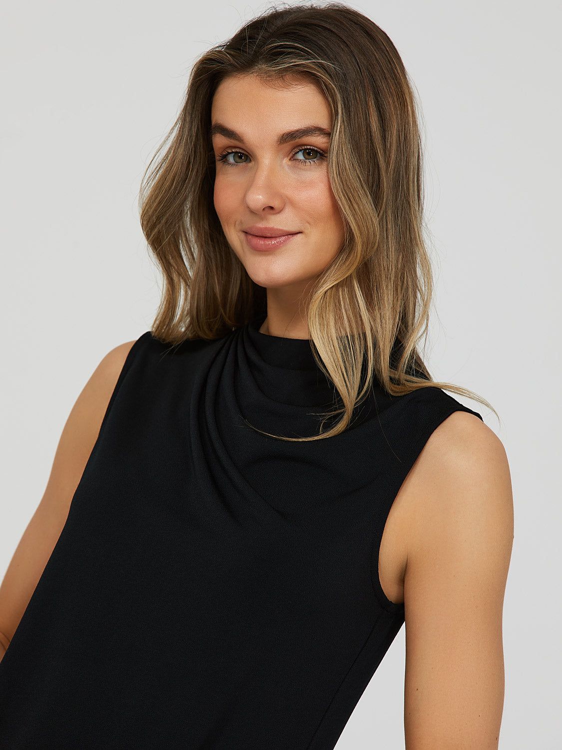 Pleated Mock Neck Top sold by Suzy Shier product image thumbnail 7