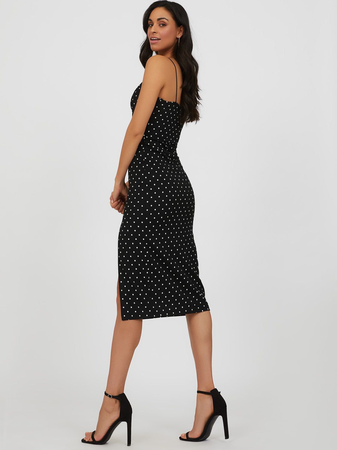 Bustier Polka Dot Midi Sheath Dress sold by Suzy Shier product image thumbnail 3