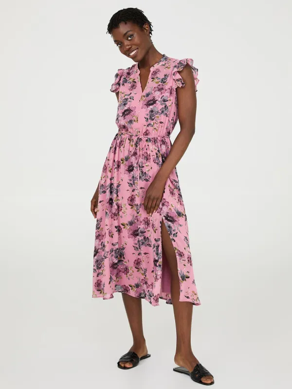 Sleeveless Floral Print Chiffon Midi Dress sold by Suzy Shier