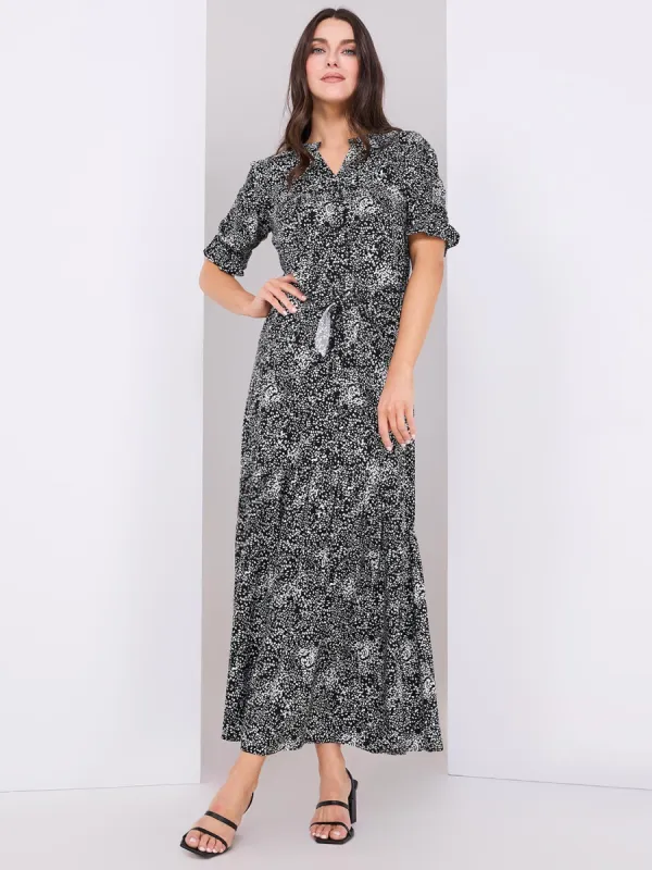 Printed Maxi Skirt With Bottom Tier sold by Suzy Shier