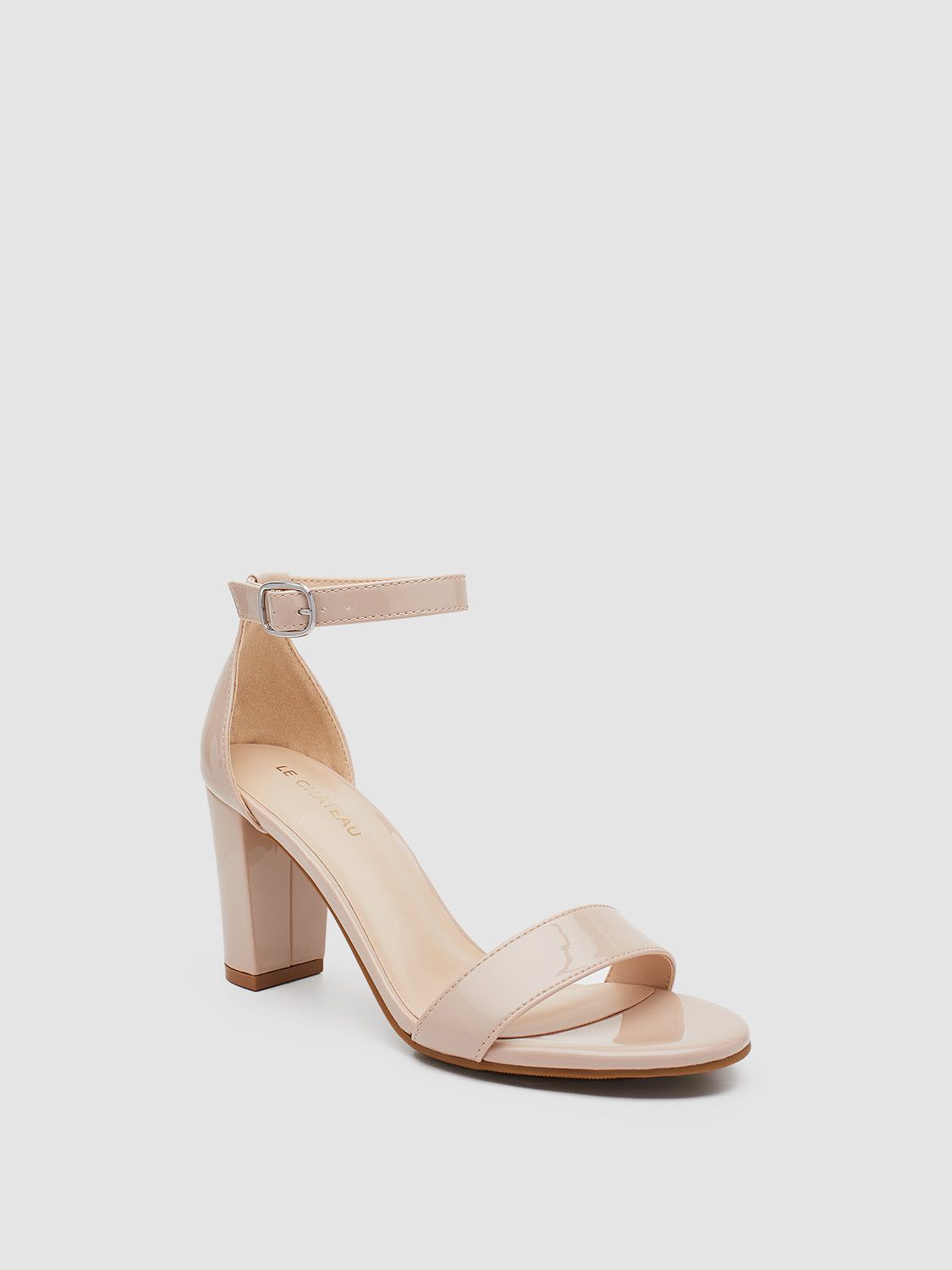 Patent Faux Leather Round Toe Block Heel Sandal sold by Suzy Shier product image thumbnail 2