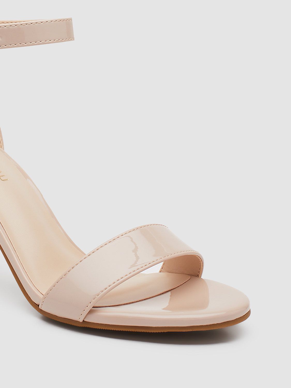 Patent Faux Leather Round Toe Block Heel Sandal sold by Suzy Shier product image thumbnail 3