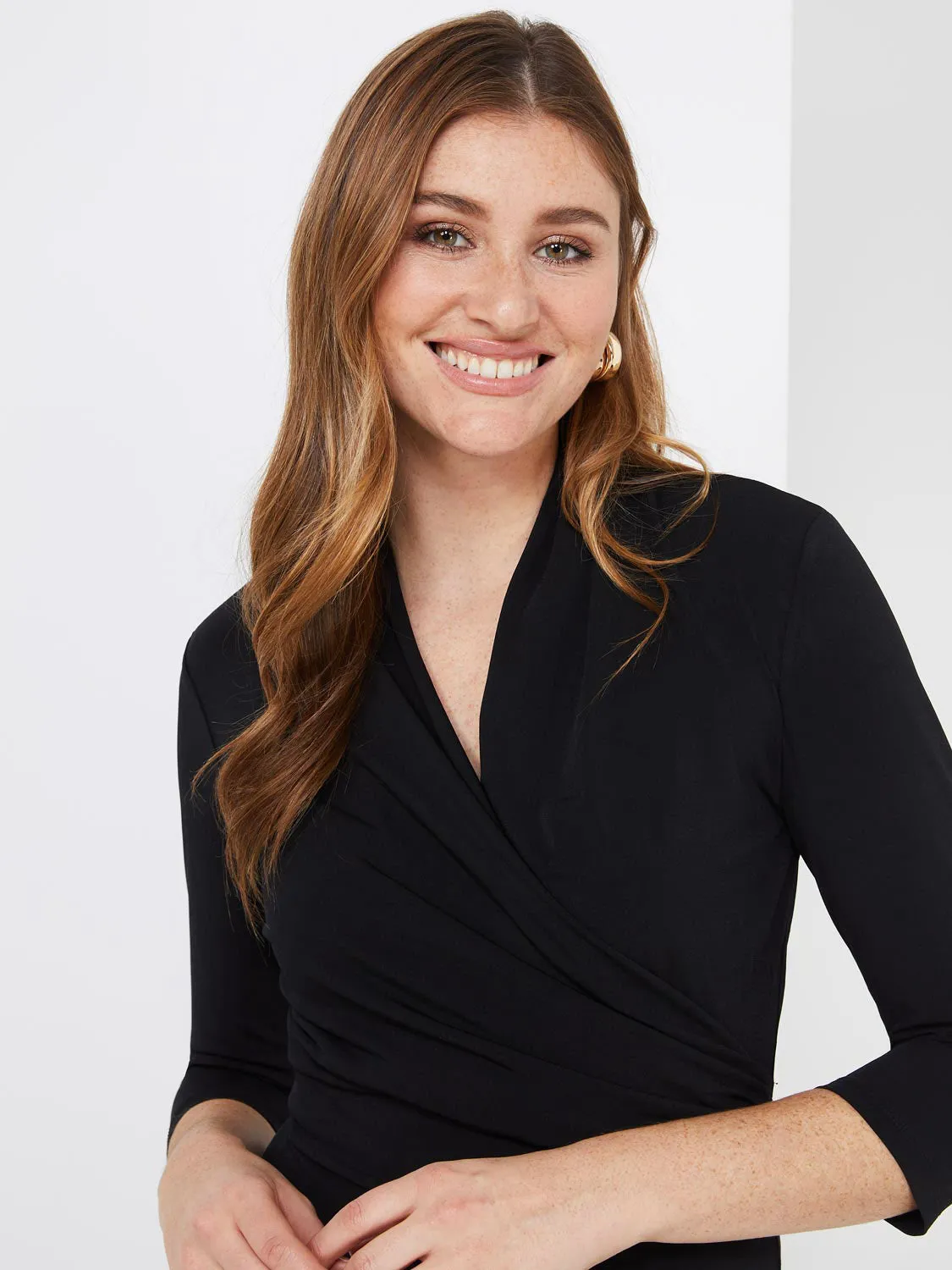 3/4 Sleeve Crossover Top sold by Suzy Shier product image thumbnail 2