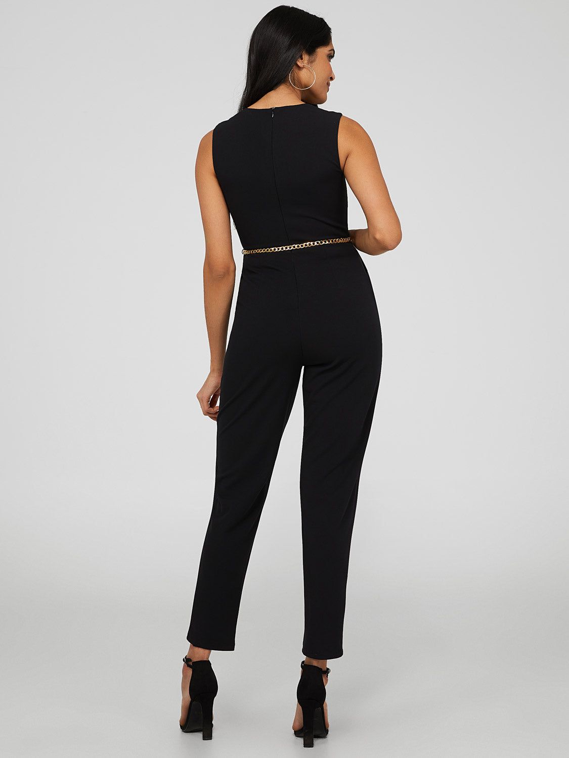 Belted Sleeveless V-Neck Jumpsuit sold by Suzy Shier product image thumbnail 5