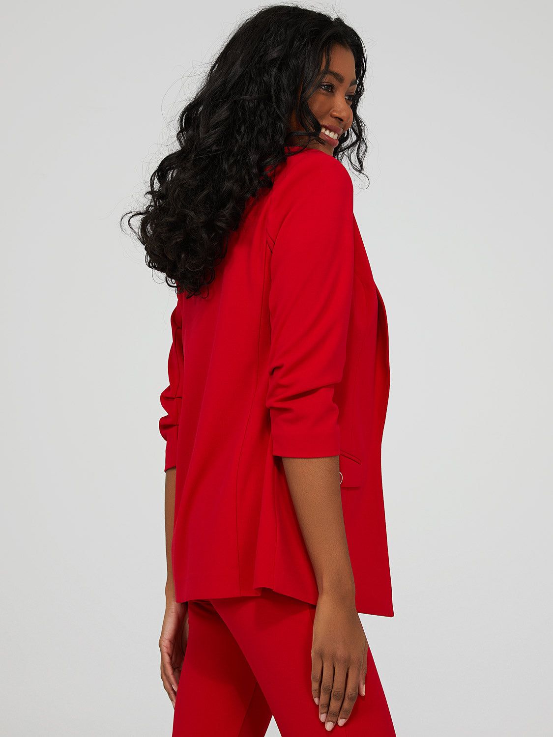 Ruched 3/4 Sleeve Blazer sold by Suzy Shier product image thumbnail 11