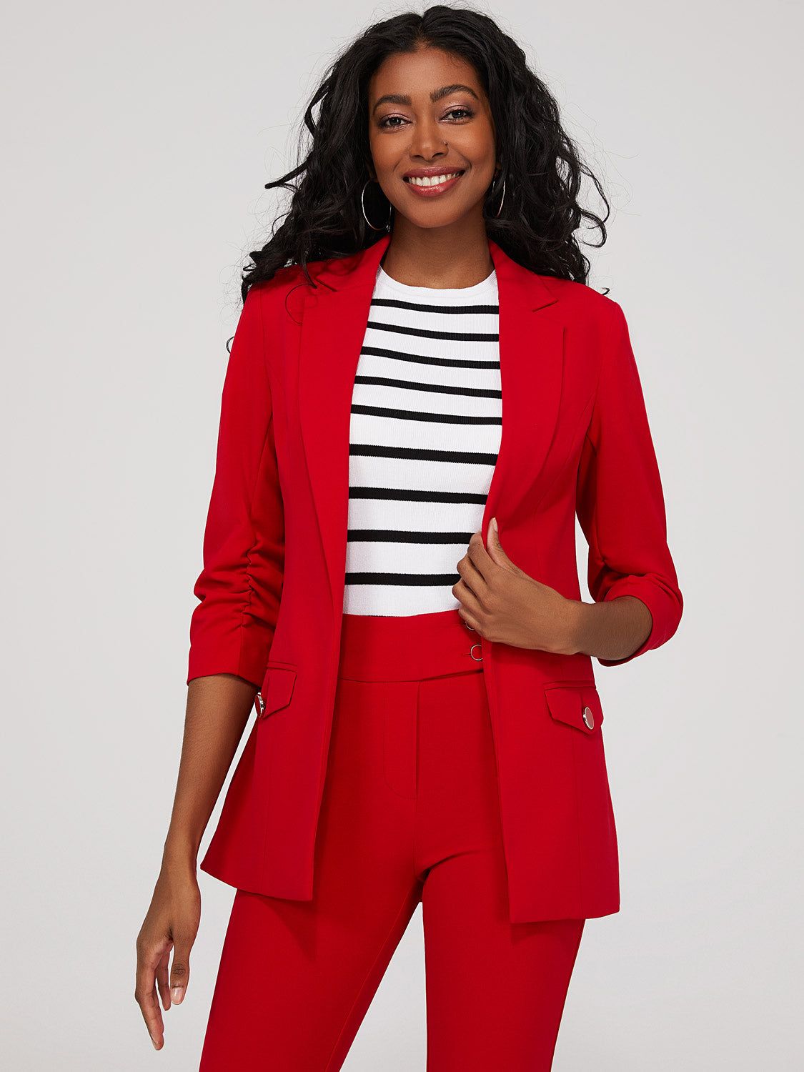 Ruched 3/4 Sleeve Blazer sold by Suzy Shier product image thumbnail 10
