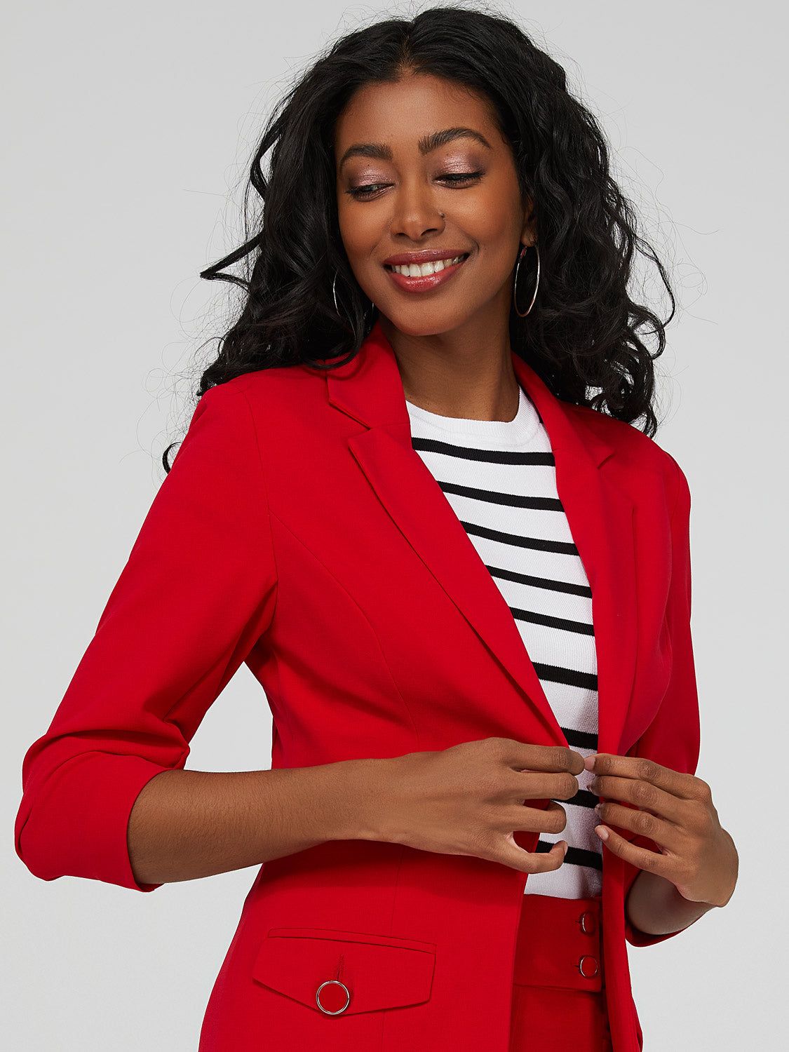 Ruched 3/4 Sleeve Blazer sold by Suzy Shier product image thumbnail 9
