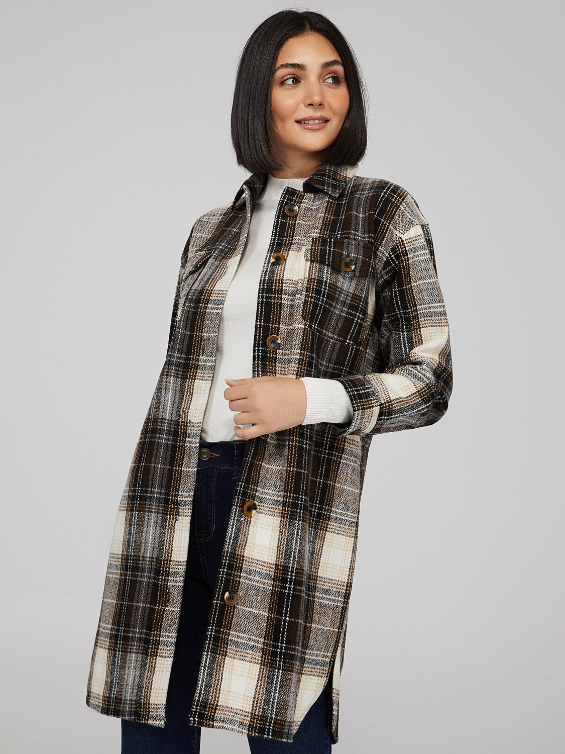 Oversized Plaid Shacket sold by Suzy Shier product image thumbnail 2