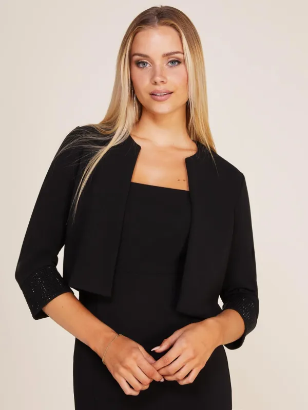 3/4 Sleeve Cover-Up With Jewelled Cuffs sold by Suzy Shier