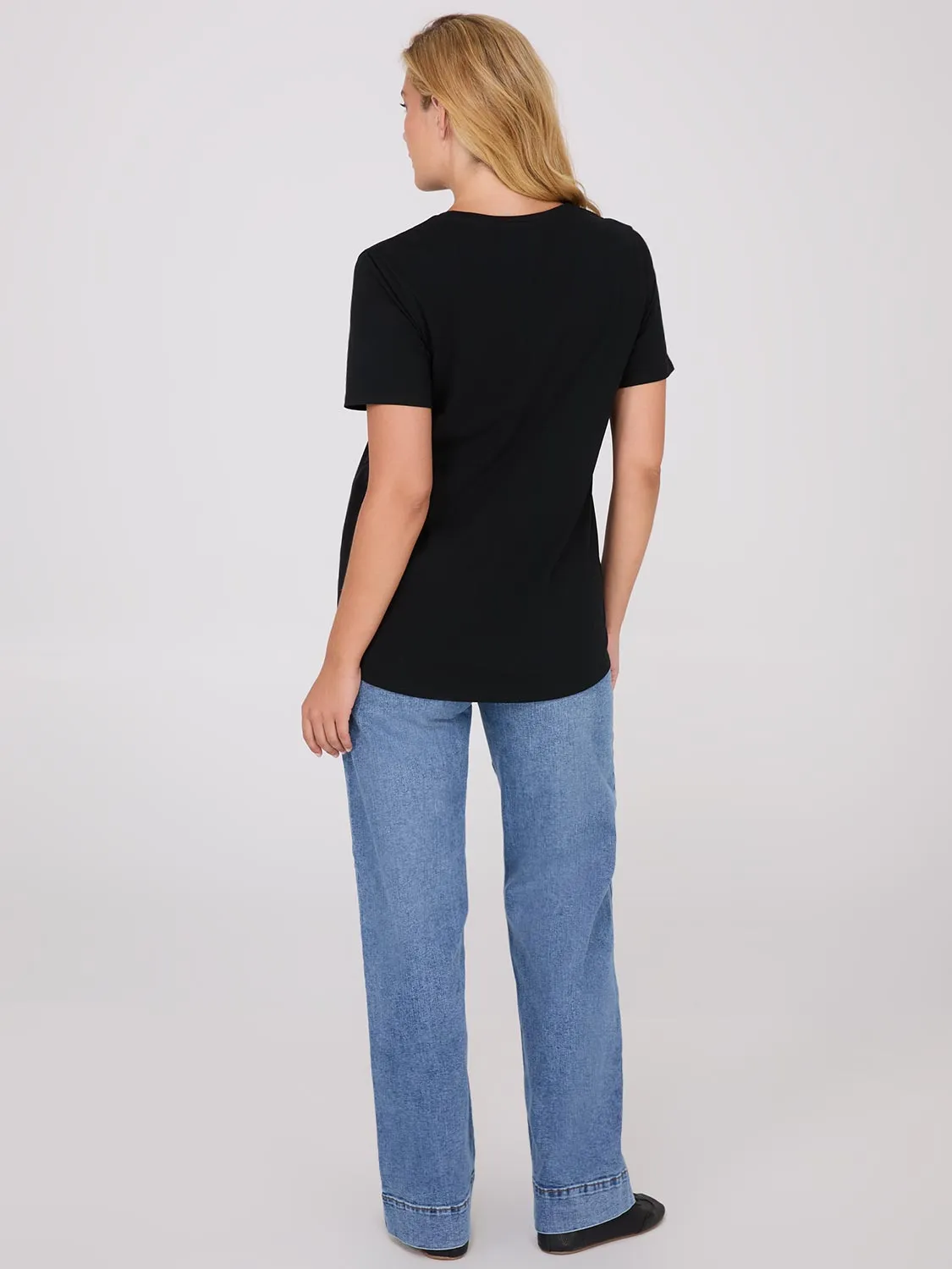 Floral Flocking Short Sleeve T-Shirt sold by Suzy Shier product image thumbnail 4