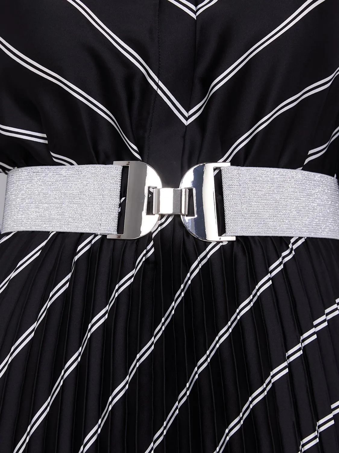 Elastic Metallic Belt With Silver Buckle sold by Suzy Shier product image thumbnail 2