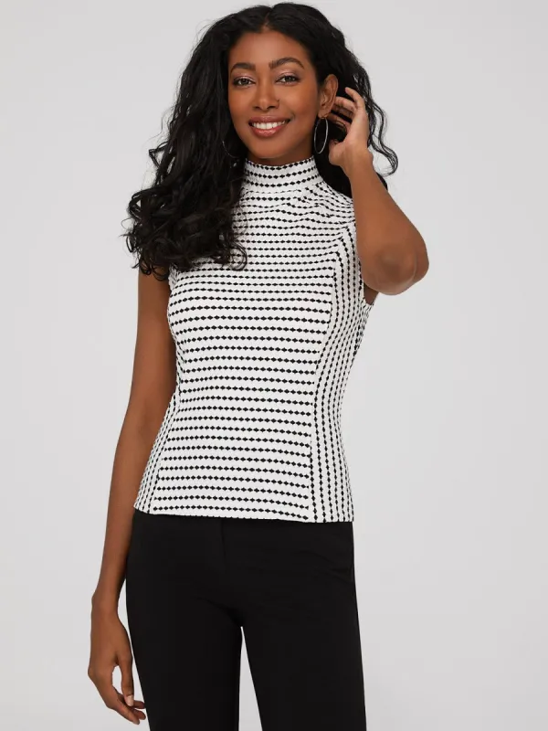 Textured Sleeveless Mock Neck Top sold by Suzy Shier