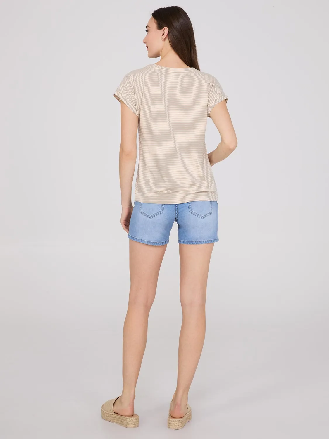 Striped Cuffed Dolman Sleeve Top sold by Suzy Shier product image thumbnail 4