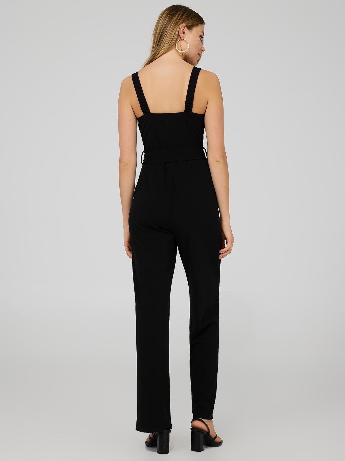 Wide Leg Thick Strap Jumpsuit With Belt sold by Suzy Shier product image thumbnail 5