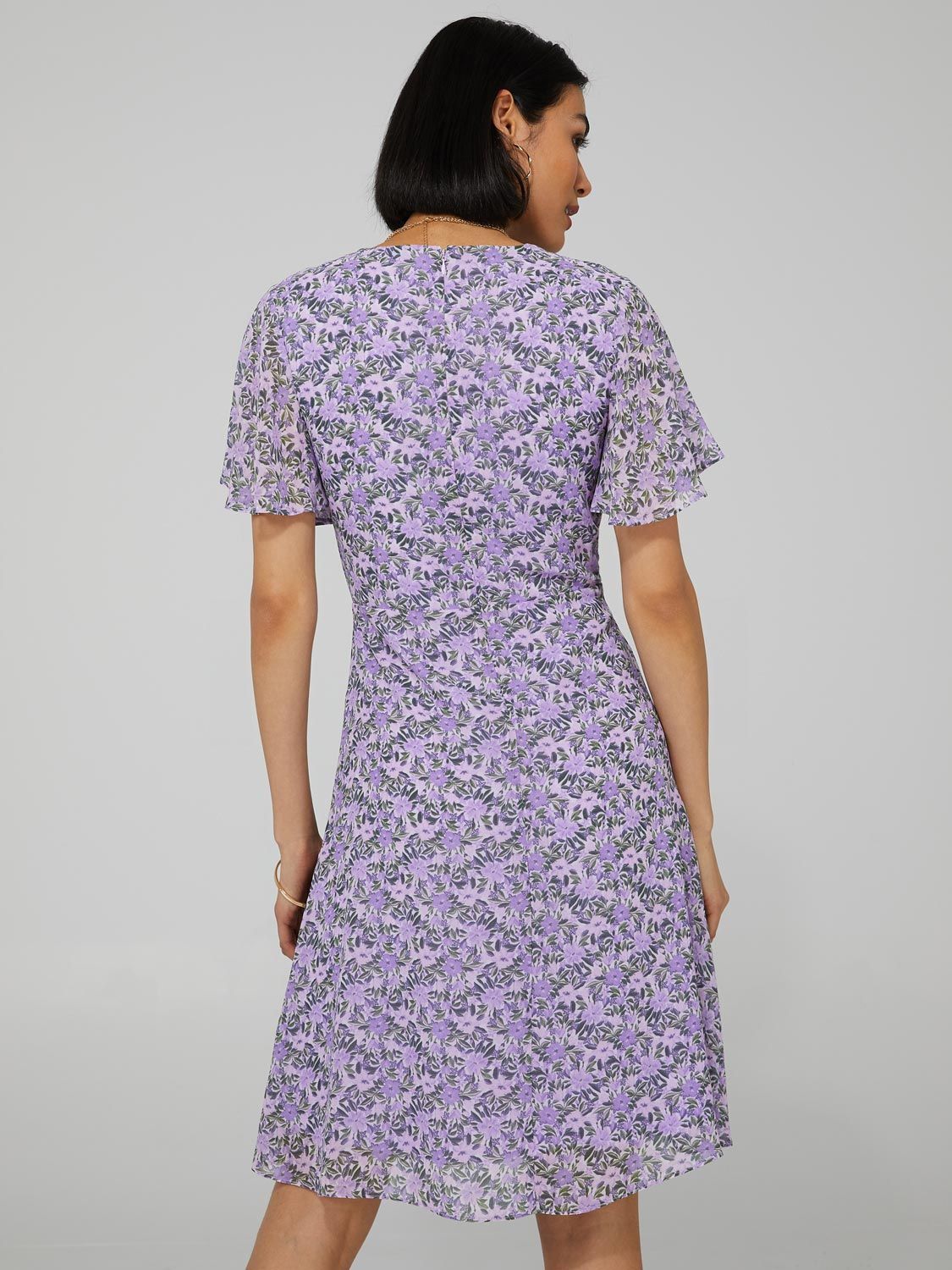 Printed Chiffon Crossover Skater Dress sold by Suzy Shier product image thumbnail 5