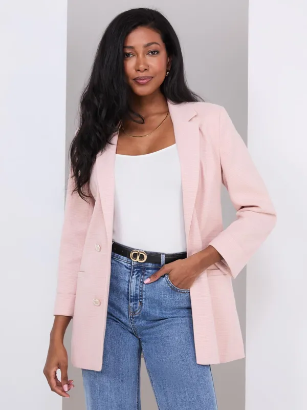 3/4 Sleeve Faux Double-Breasted Blazer sold by Suzy Shier