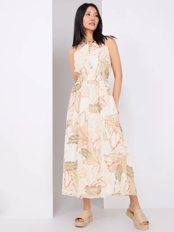 Tropical Print Halter Neck Maxi Dress sold by Suzy Shier