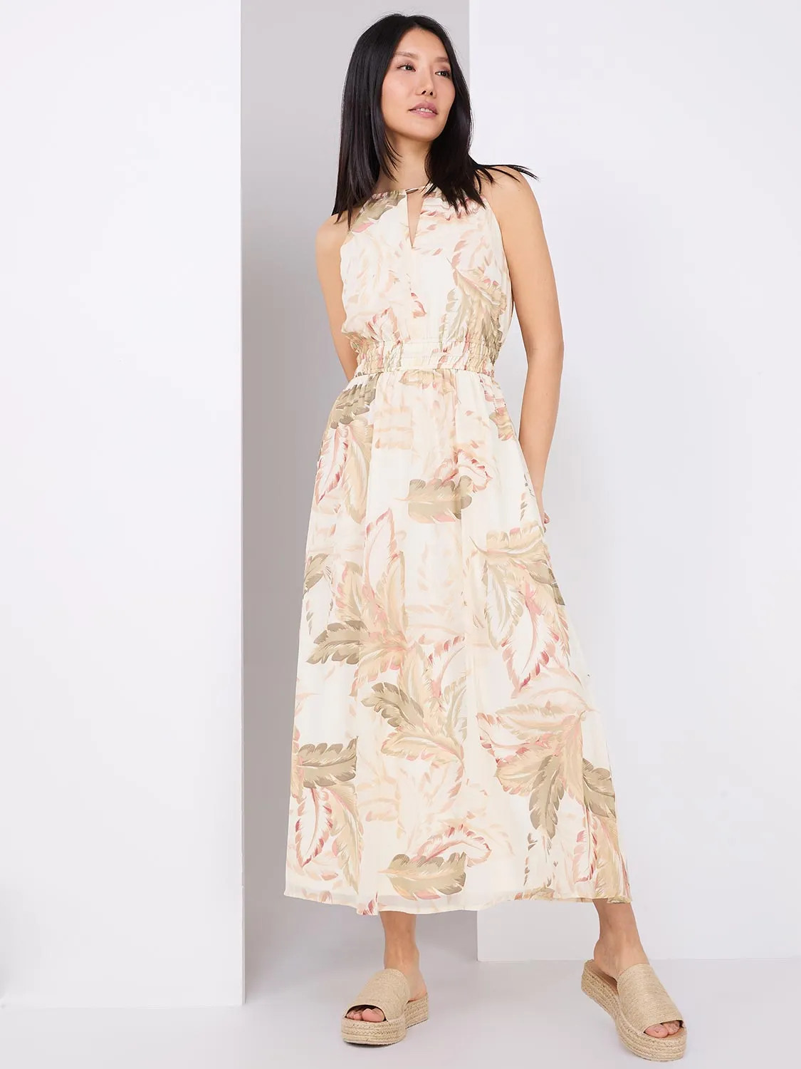 Tropical Print Halter Neck Maxi Dress sold by Suzy Shier