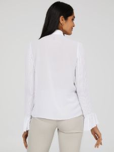 Ruffle Sleeve Button-Up Blouse sold by Suzy Shier