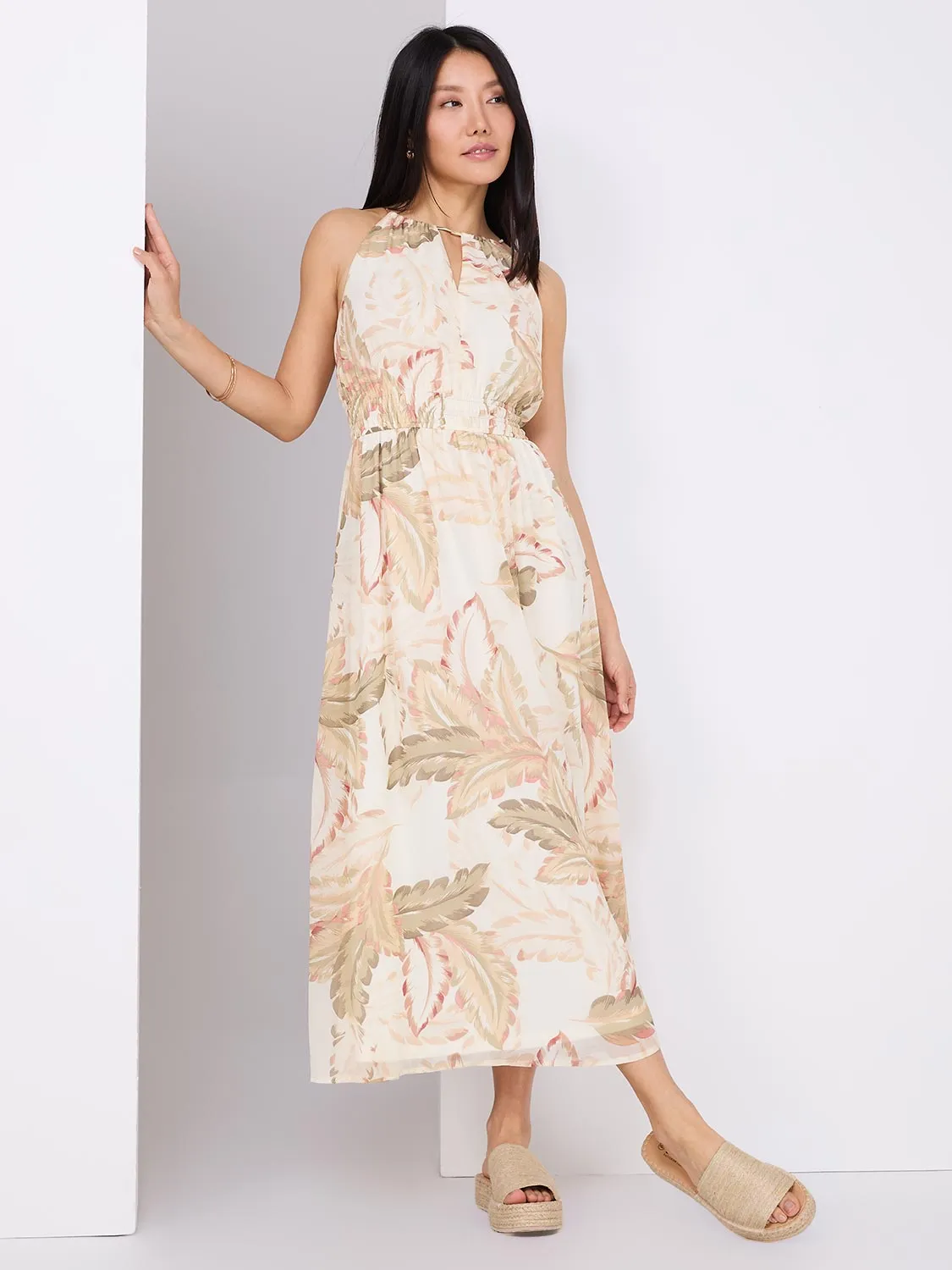 Tropical Print Halter Neck Maxi Dress sold by Suzy Shier product image thumbnail 3