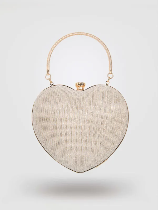Glitter Heart Shape Minaudiere sold by Suzy Shier