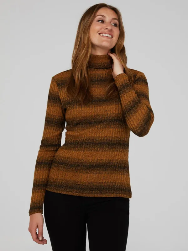 Ombre Striped Turtleneck Ribbed Sweater sold by Suzy Shier
