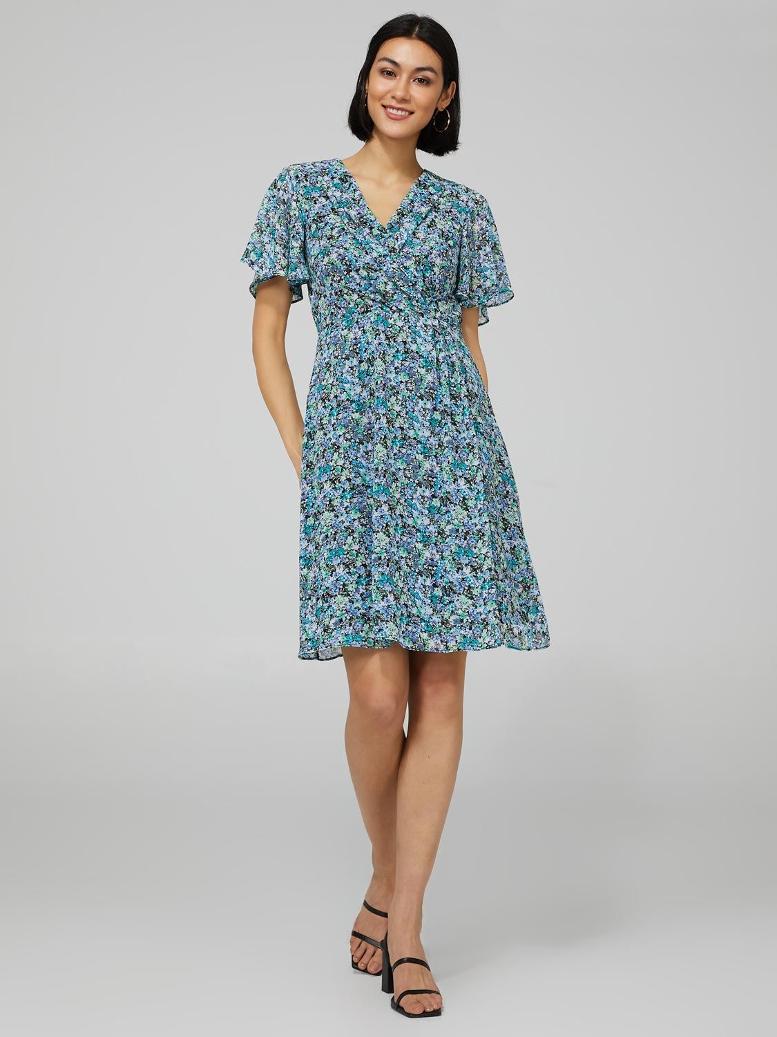 Ditsy Floral Crossover Skater Dress sold by Suzy Shier product image thumbnail 2
