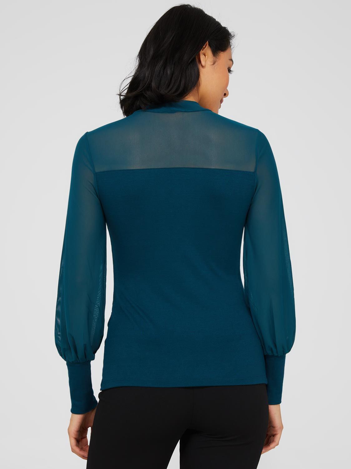Mesh Mock Neck Sweetheart Top sold by Suzy Shier product image thumbnail 6