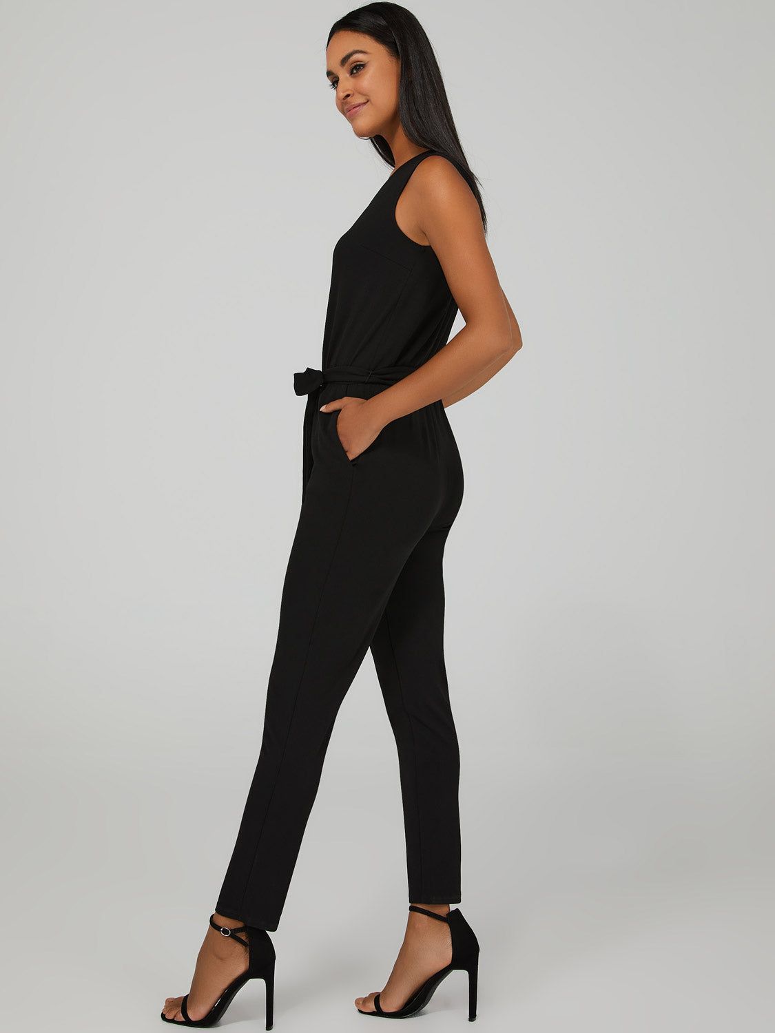 V-Neck Straight Leg Jumpsuit sold by Suzy Shier product image thumbnail 3