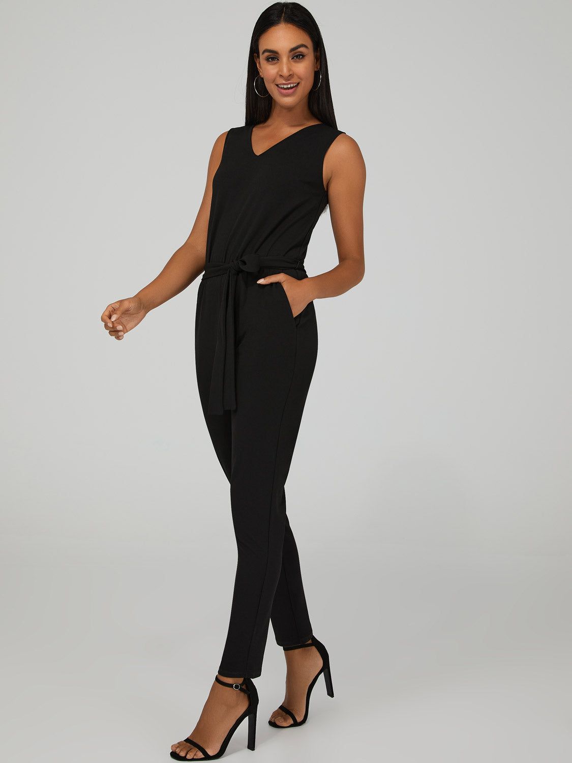 V-Neck Straight Leg Jumpsuit sold by Suzy Shier product image thumbnail 2