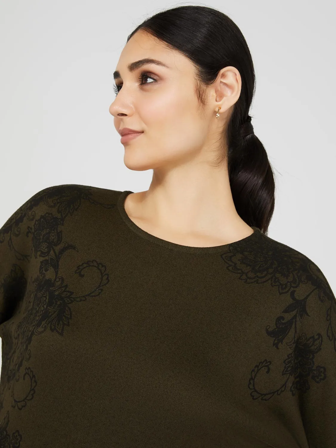 Floral Print 3/4 Dolman Sleeve Top sold by Suzy Shier product image thumbnail 2