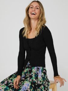Scalloped Edge Cardigan sold by Suzy Shier