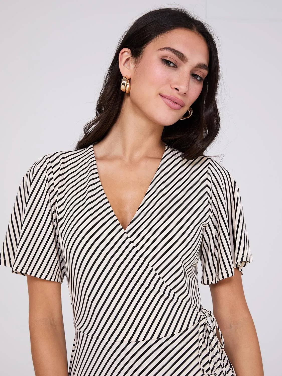 Striped Midi Wrap Dress sold by Suzy Shier product image thumbnail 2